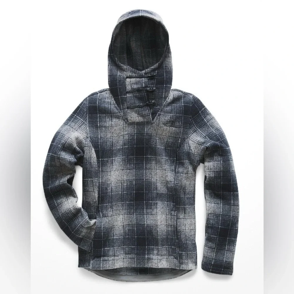 🌸The North Face Crescent Hoodie blue ombre plaid - Picture 2 of 10